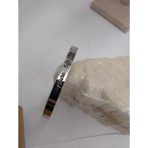 Joycuff "Capture Life" Camera Engraved Silver Tone Open Cuff Bracelet